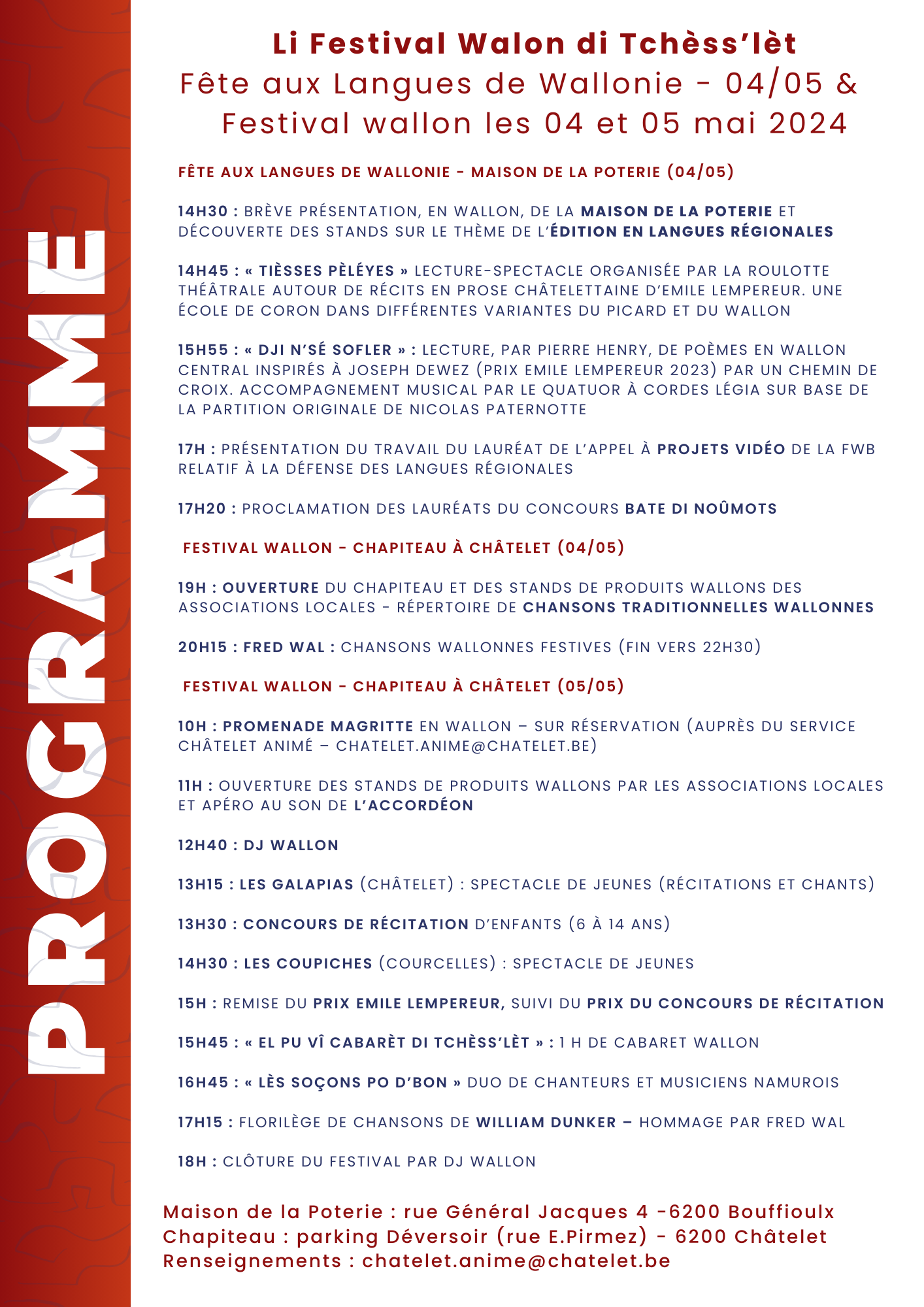 Programme de la FALW 2024